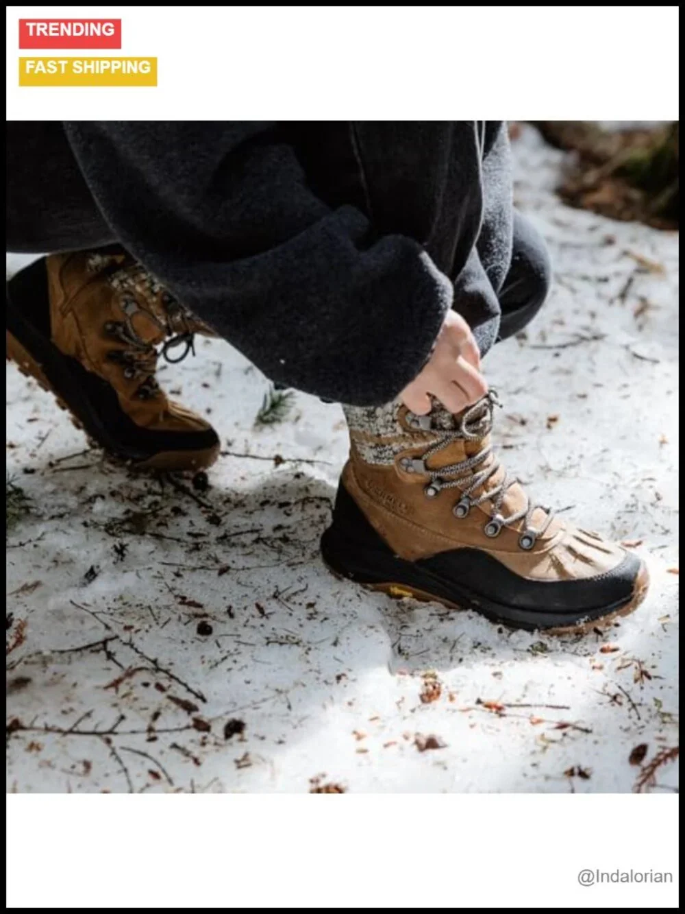 Waterproof Ankle Snow Boots with YKK Zipper - Lace-Up Winter Boots